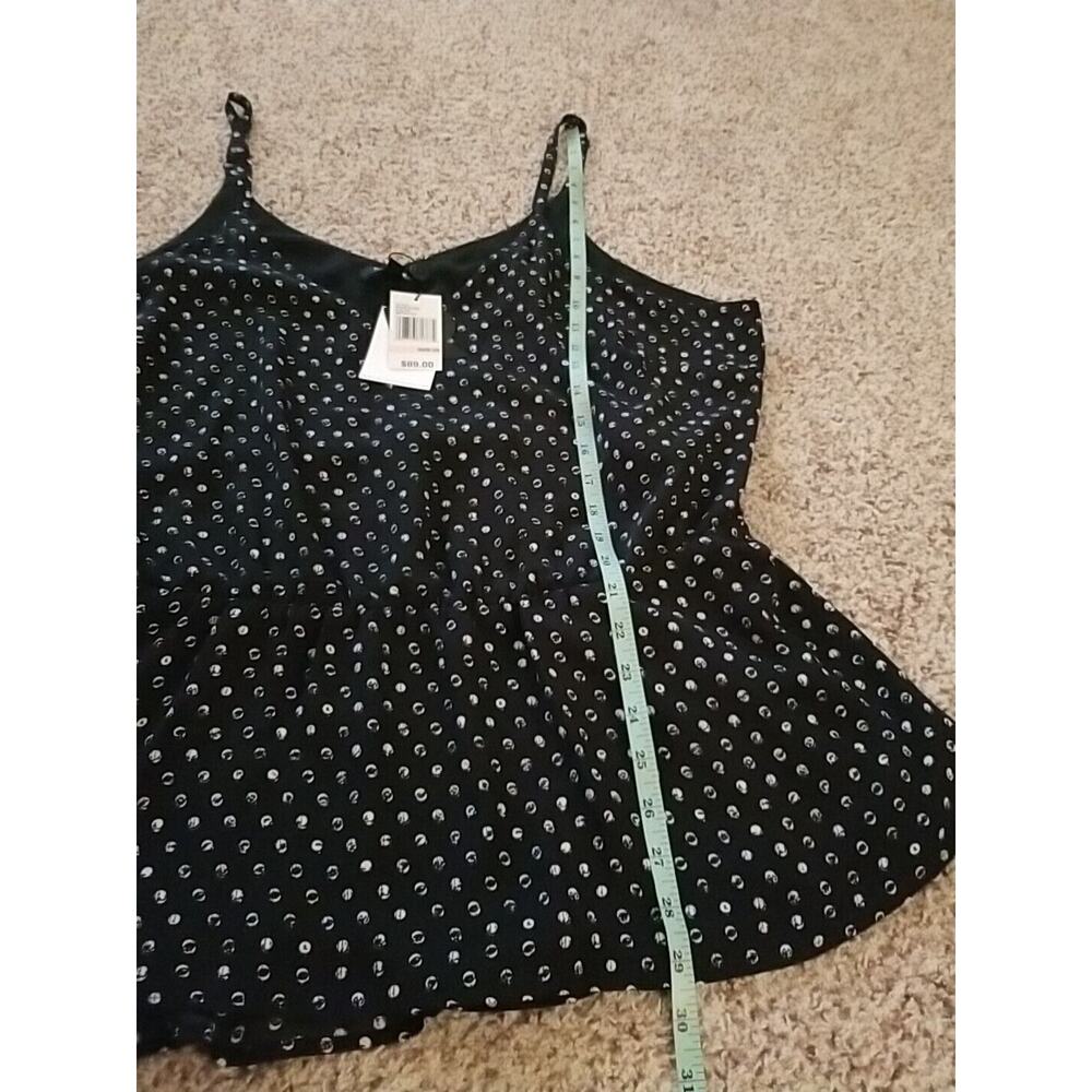 Rebel Wilson X Angels Polka Dot‎ Black White Sleeveless Blouse Top 2X Retail $89 - Picture 6 of 12